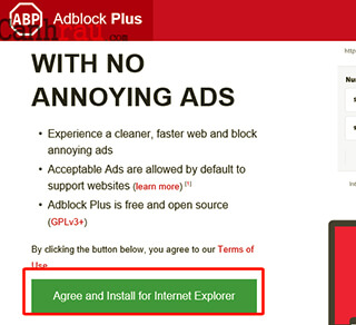 nhấn agree and install for internet explorer